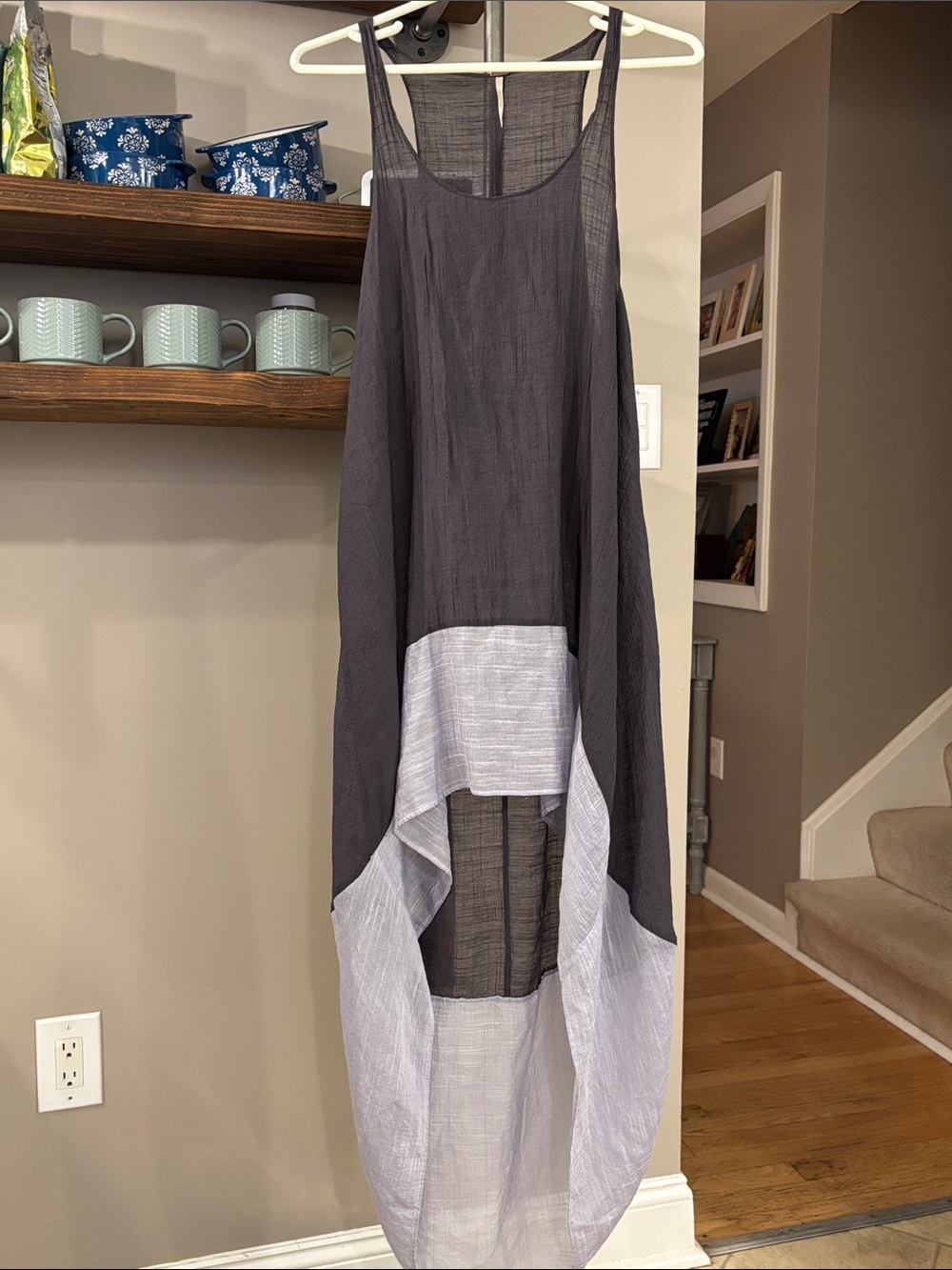 Free People High Low Sheer Colorblock Dress | Small | Boho Layering